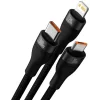 Cablu Date Baseus 3 in 1 Type-C to Lightning, MicroUsb 100W 1.5 m CASS030201 Negru
