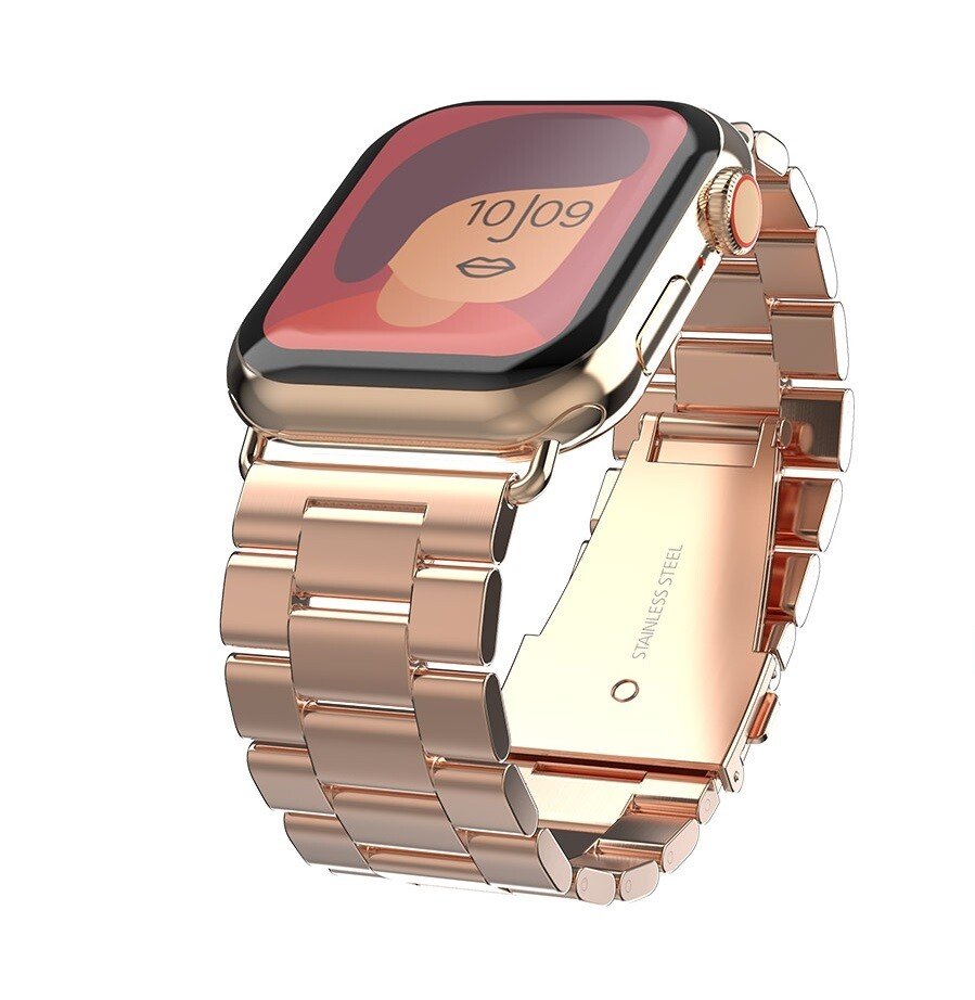 Curea ceas Metal Swissten pentru Apple Watch 42-44 mm Rose/Gold thumb