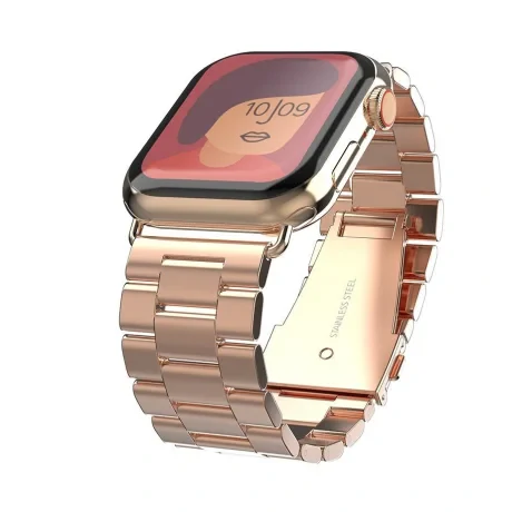 Curea ceas Metal Swissten pentru Apple Watch 42-44 mm Rose/Gold