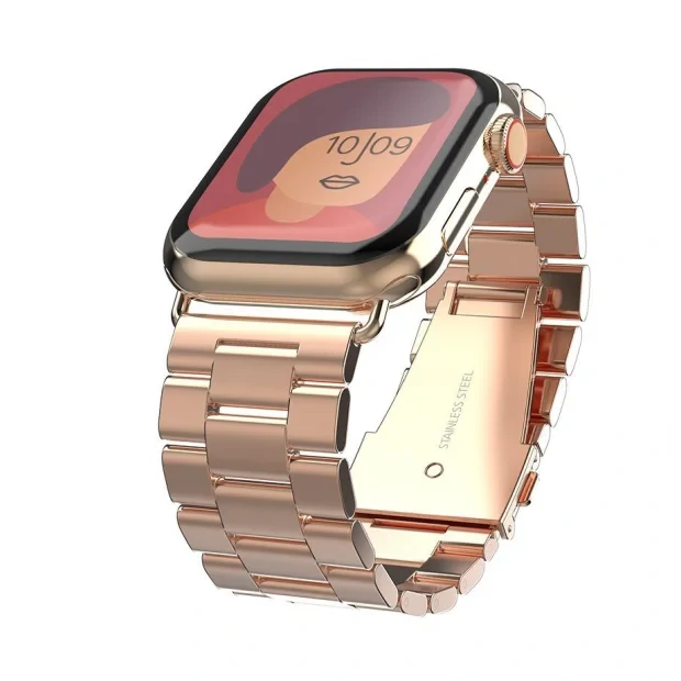 Curea ceas Metal Swissten pentru Apple Watch 42-44 mm Rose/Gold