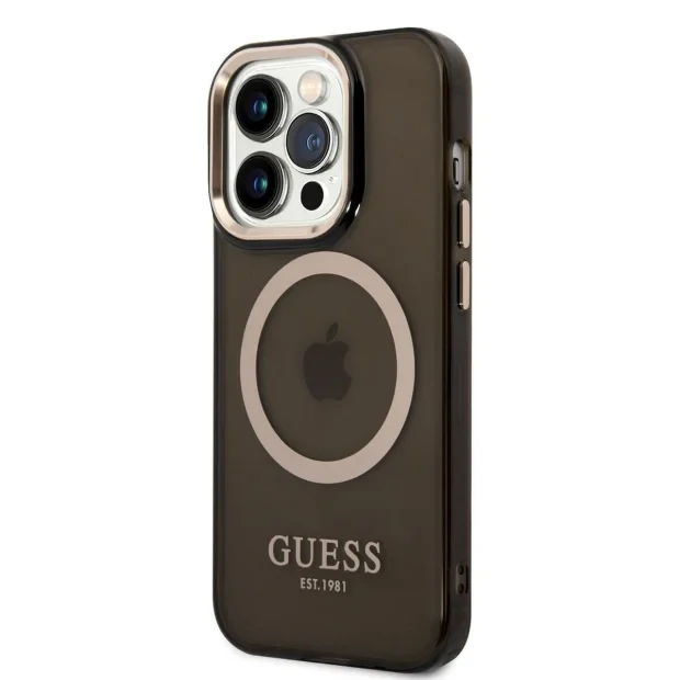 Husa Cover Guess Translucent MagSafe pentru iPhone 13 Pro Max Black