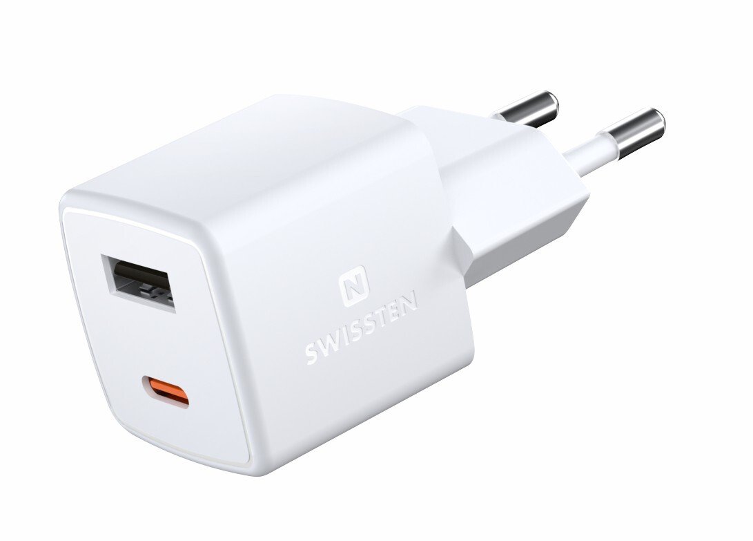 Incarcator Retea GaN Mini Swissten USB-C 30W Alb thumb