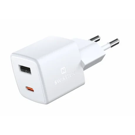 Incarcator Retea GaN Mini Swissten USB-C 30W Alb