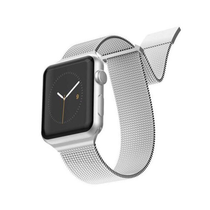 Curea ceas Mesh Swissten pentru Apple Watch 38-40 mm Argintiu thumb