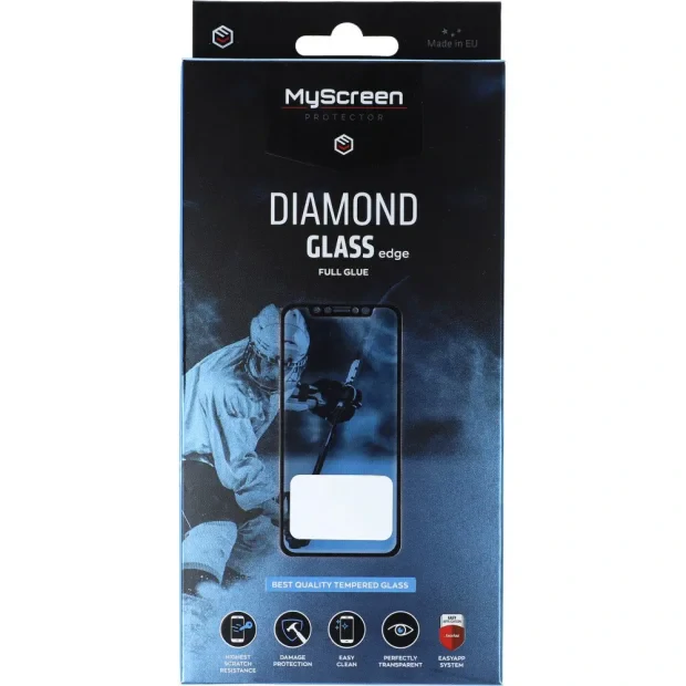 Folie Sticla Myscreen Diamond Full Glue pentru iPhone 13/13 Pro Negru