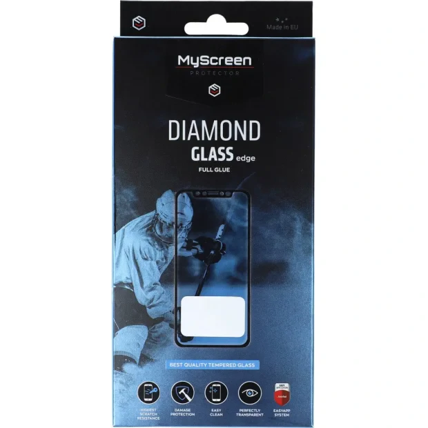 Folie Sticla Myscreen Diamond Full Glue pentru iPhone 14 Pro Max Negru