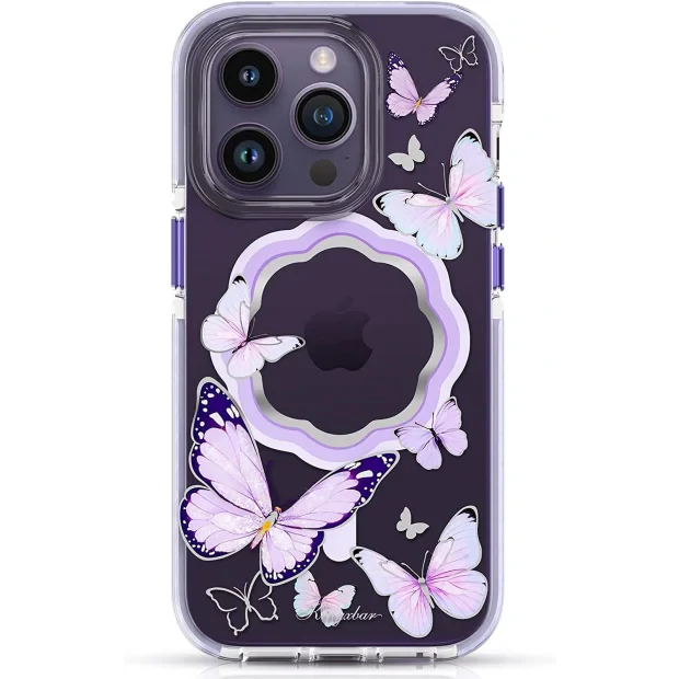 Husa Cover Kingxbar Butterfly Series pentru iPhone 13/14 Purple