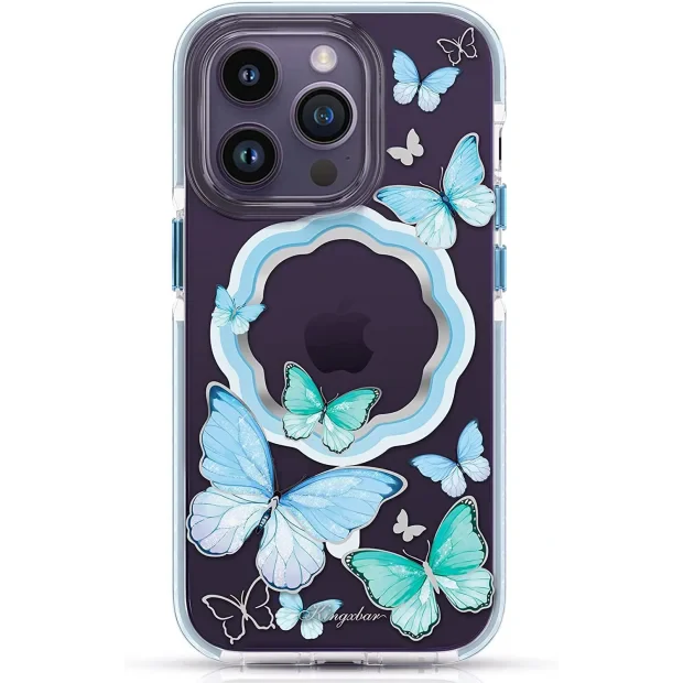 Husa Cover Kingxbar Butterfly Series pentru iPhone 14 Plus Blue