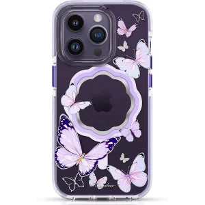 Husa Cover Kingxbar Butterfly Series pentru iPhone 14 Plus Purple