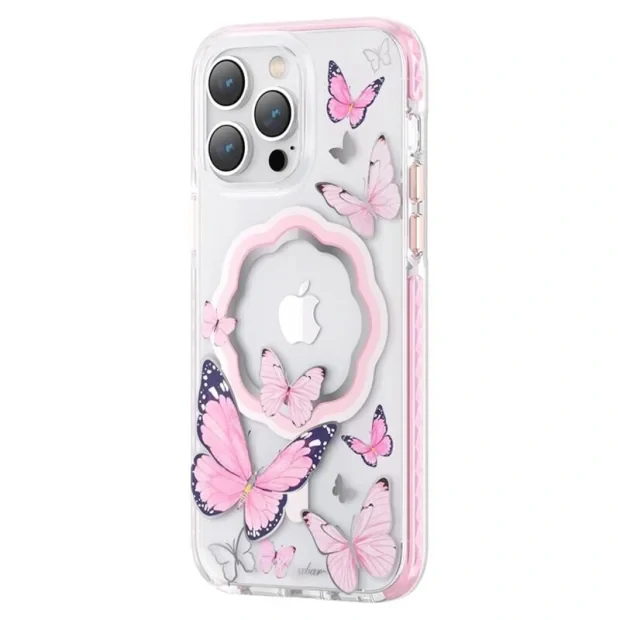 Husa Cover Kingxbar Butterfly Series pentru iPhone 14 Pro Max Pink