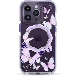 Husa Cover Kingxbar Butterfly Series pentru iPhone 14 Pro Max Purple