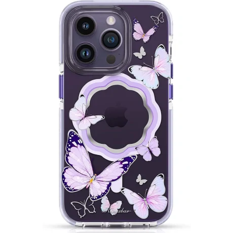Husa Cover Kingxbar Butterfly Series pentru iPhone 14 Pro Purple