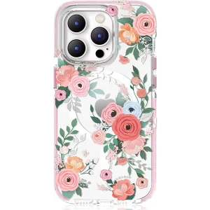 Husa Cover Kingxbar Flora Series pentru iPhone 14 Plus Rose