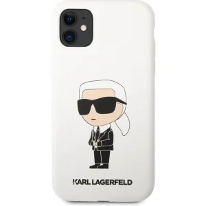 Husa Cover Karl Lagerfeld Liquid Silicone Ikonik NFT pentru iPhone 13/14 White