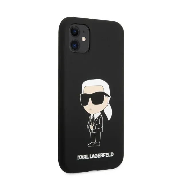 Husa Cover Karl Lagerfeld Liquid Silicone Ikonik pentru iPhone XR/11 Black