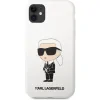Husa Cover Karl Lagerfeld Liquid Silicone Ikonik pentru iPhone 11 White