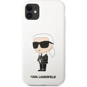 Husa Cover Karl Lagerfeld Liquid Silicone Ikonik pentru iPhone XR/11 White