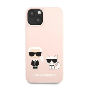 Husa Cover Karl Lagerfeld Magsafe Liquid Silicone Karl and Choupette pentru iPhone 14 Pink