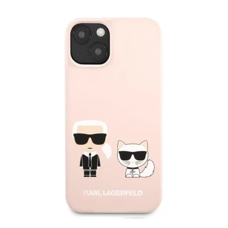 Husa Cover Karl Lagerfeld Magsafe Liquid Silicone Karl and Choupette pentru iPhone 14 Pink