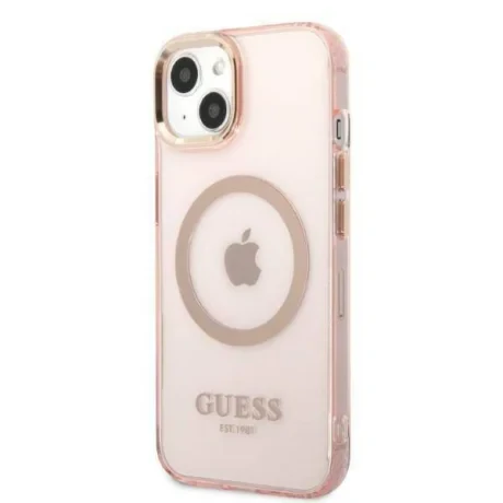 Husa Cover Guess Translucent MagSafe pentru iPhone 13 Pink