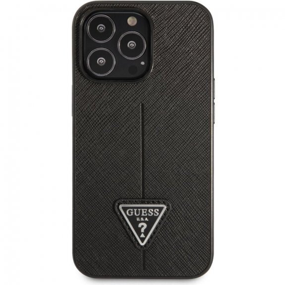 Husa Cover Guess Saffiano Triangle pentru iPhone 14 Plus Black thumb