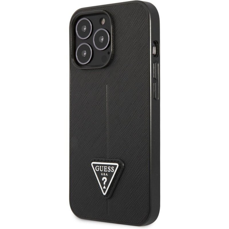 Husa Cover Guess Saffiano Triangle pentru iPhone 14 Plus Black thumb