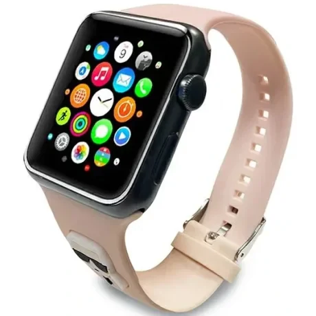 Curea ceas Karl Lagerfeld pentru Apple Watch 3/4/5/6/7/8/SE 38/40/41mm KLAWMSLKP Roz