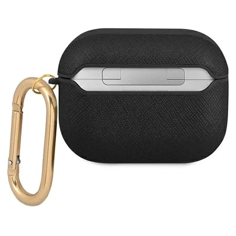 Husa Airpods Guess Saffiano Script Metal pentru Airpods 3 GUA3SASMK Black thumb