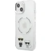 Husa Cover Karl Lagerfeld Magsafe cu Ring Karl&amp;Choupette Bodies LOGO pentru iPhone 13 Transparent