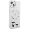 Husa Cover Karl Lagerfeld Magsafe cu Ring Karl&amp;Choupette Bodies LOGO pentru iPhone 13 Transparent