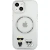 Husa Cover Karl Lagerfeld Magsafe cu Ring Karl&amp;Choupette Bodies LOGO pentru iPhone 13 Transparent