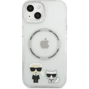 Husa Cover Karl Lagerfeld Magsafe cu Ring Karl&amp;Choupette Bodies LOGO pentru iPhone 13 Transparent