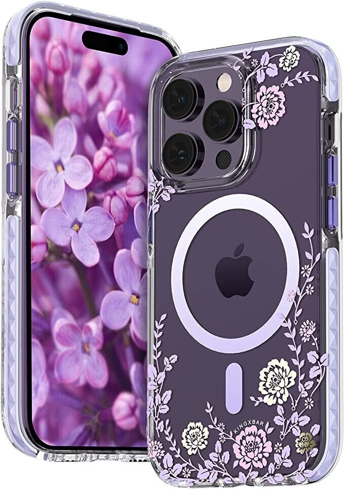 Husa Cover Kingxbar Flora Series pentru iPhone 13/14 Peony thumb