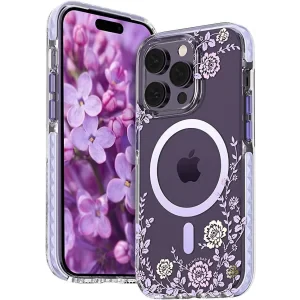Husa Cover Kingxbar Flora Series pentru iPhone 14 Pro Peony
