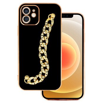 Husa Cover Fashion Shiny Chain Diamond pentru iPhone 14 Negru thumb