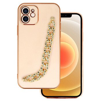 Husa Cover Fashion Shiny Chain Diamond pentru iPhone 14 Plus Roz thumb