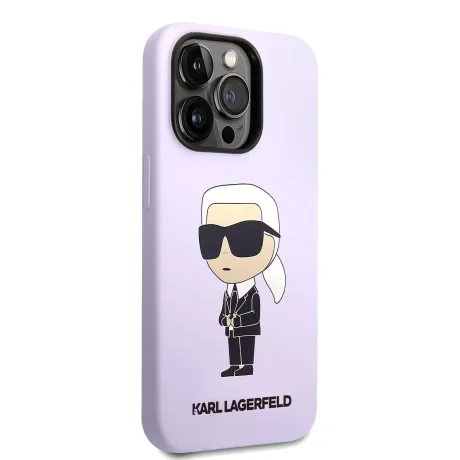 Husa Cover Karl Lagerfeld Liquid Silicone Ikonik NFT pentru iPhone 14 Pro Max Purple
