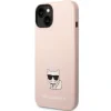 Husa Cover Karl Lagerfeld Liquid Silicone Outline Choupette Body Logo pentru iPhone 14 Plus Pink