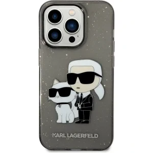 Husa Cover Karl Lagerfeld IML Glitter Karl and Choupette NFT pentru iPhone 14 Pro Max Black