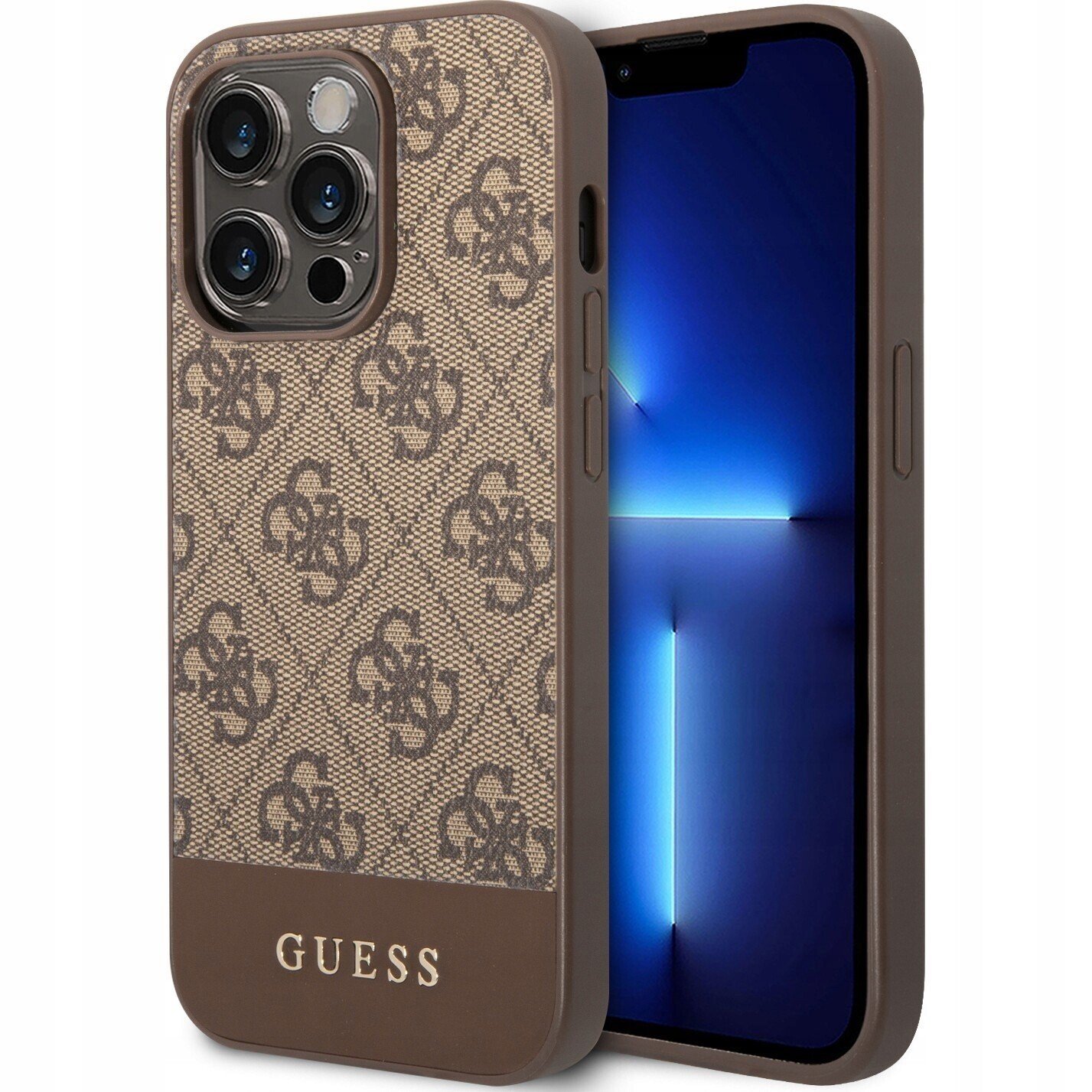 Husa Cover Guess 4G Stripe pentru iPhone 14 Pro Brown thumb