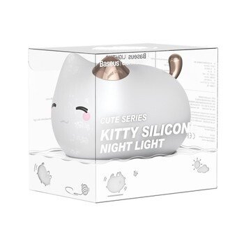 Lampa de noptiera din silicon LED Baseus Cute Kitty Alb thumb