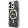 Husa Cover Guess 4G Print Magsafe + Wireless Charger pentru iPhone 14 Pro Black