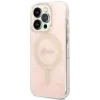 Husa Cover Guess 4G Print Magsafe + Wireless Charger pentru iPhone 14 Pro Pink