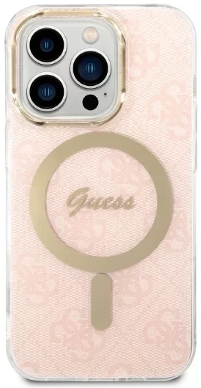 Husa Cover Guess 4G Print Magsafe + Wireless Charger pentru iPhone 14 Pro Pink thumb