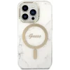 Husa Cover Guess 4G Print Magsafe + Wireless Charger pentru iPhone 14 White