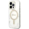 Husa Cover Guess 4G Print Magsafe + Wireless Charger pentru iPhone 14 White