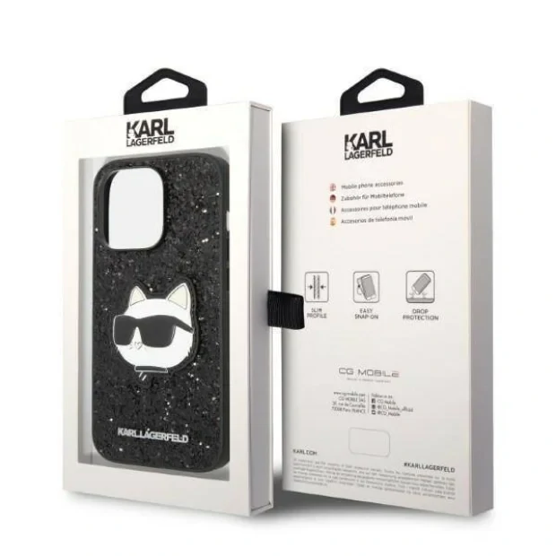 Husa Cover Karl Lagerfeld Glitter Choupette pentru iPhone 14 Plus Black
