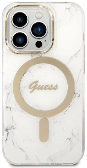 Husa Cover Guess 4G Print Magsafe + Wireless Charger pentru iPhone 14 Pro Alb thumb