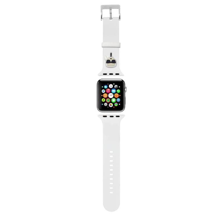 Curea ceas Karl Lagerfeld pentru Apple Watch 3/4/5/6/7/8/SE 38/40/41mm Alb thumb