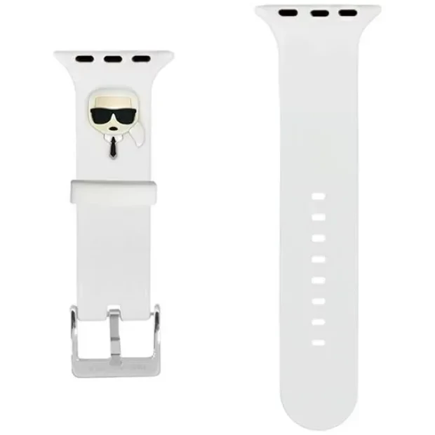 Curea ceas Karl Lagerfeld pentru Apple Watch 3/4/5/6/7/8/SE 38/40/41mm Alb